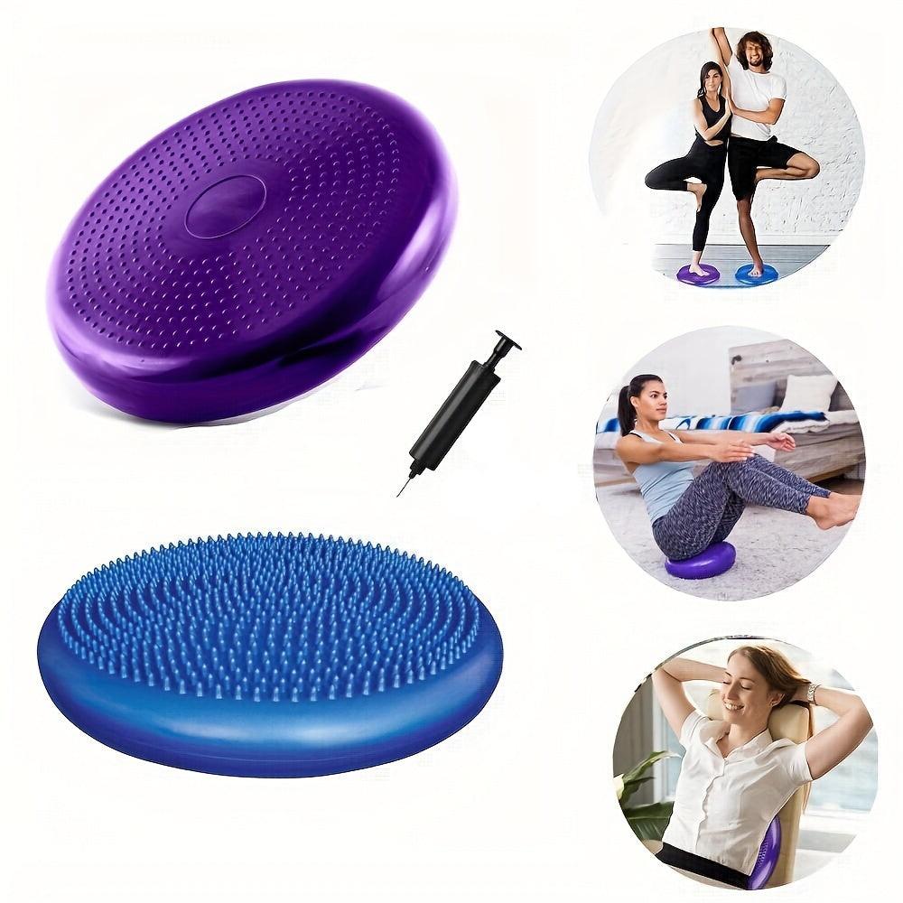 2 tablas de equilibrio inflables para entrenamiento de estabilidad y fuerza central (azul y morado)