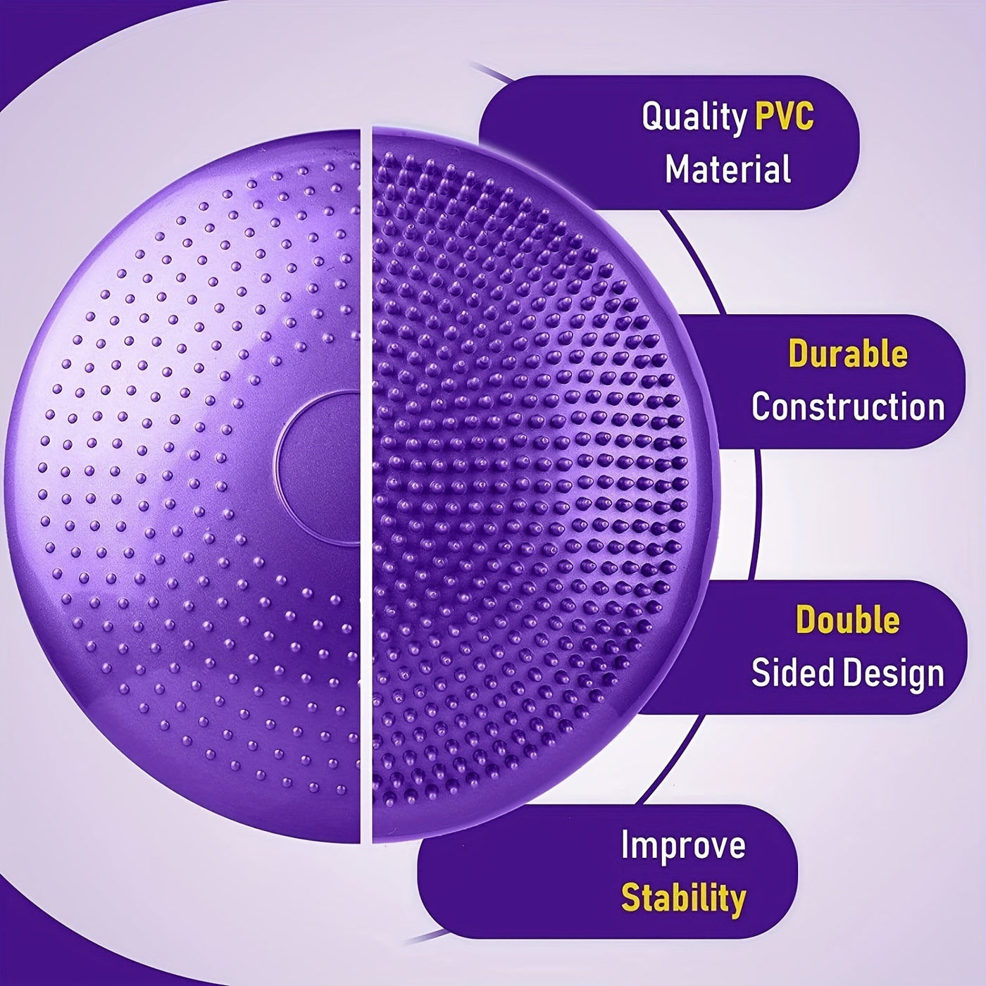 2 tablas de equilibrio inflables para entrenamiento de estabilidad y fuerza central (azul y morado)