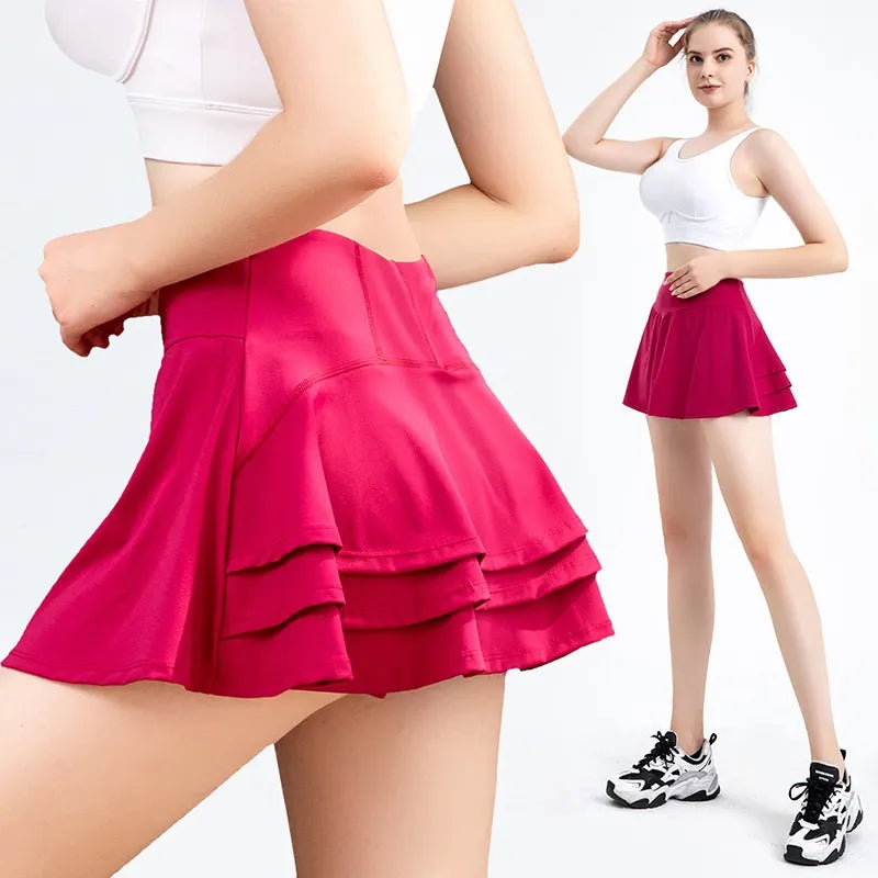 Faldas de tenis y golf Cloud Hide para mujer, faldas plisadas con bolsillo deportivo, pantalones cortos de baile para fitness, secado rápido, para gimnasio, entrenamiento y correr.