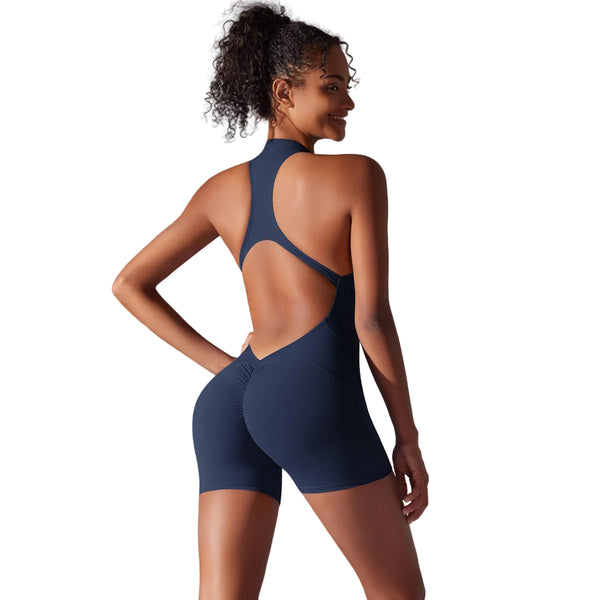 Body Deportivo Seamless "Nude Feel" - Mono de Fitness con Efecto Push-Up y Espalda Abierta 