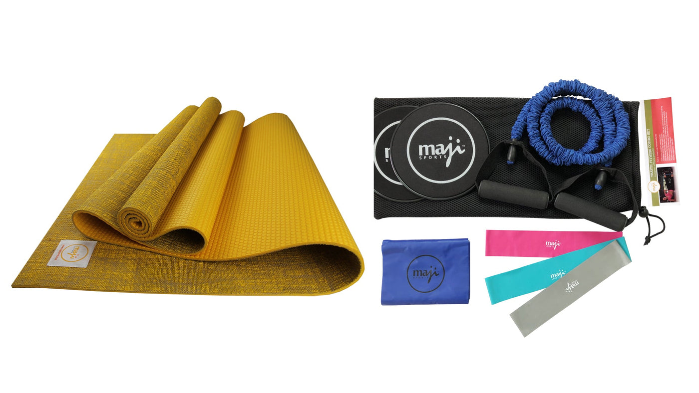 Jute Premium ECO Fitness, pilates, Yoga Mat + Fitness Bundle