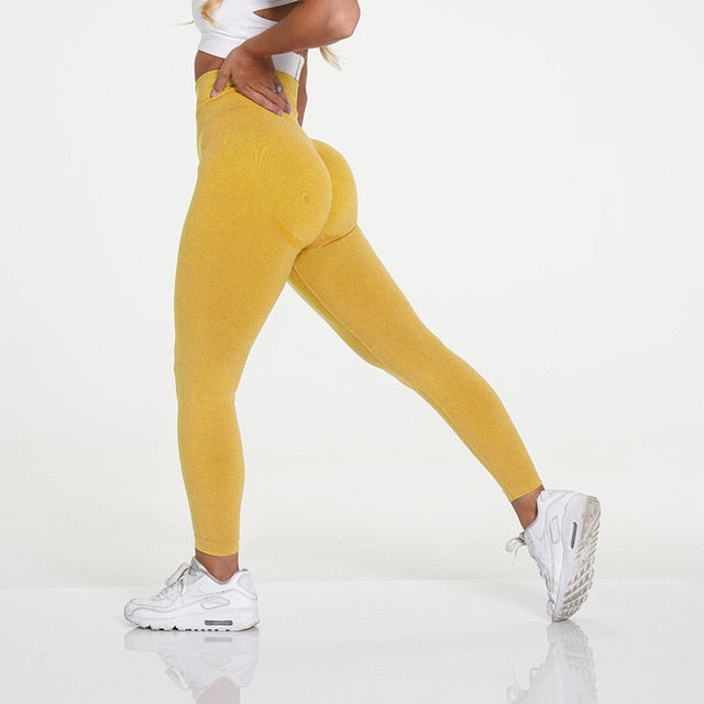 Leggings de cintura alta sin costuras para mujer, leggings deportivos para gimnasio, leggings deportivos para fitness, pantalones de yoga, leggings ajustados para correr
