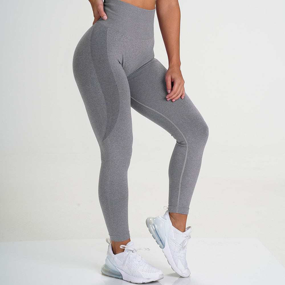 Leggings de cintura alta sin costuras para mujer, leggings deportivos para gimnasio, leggings deportivos para fitness, pantalones de yoga, leggings ajustados para correr