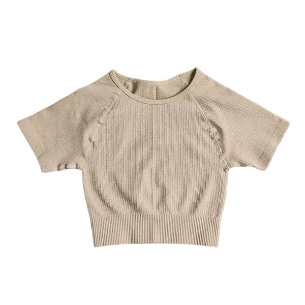 Camisetas de yoga para mujer, top corto de manga corta, tops de gimnasio, fitness, correr, entrenamiento, camisetas deportivas, ropa deportiva