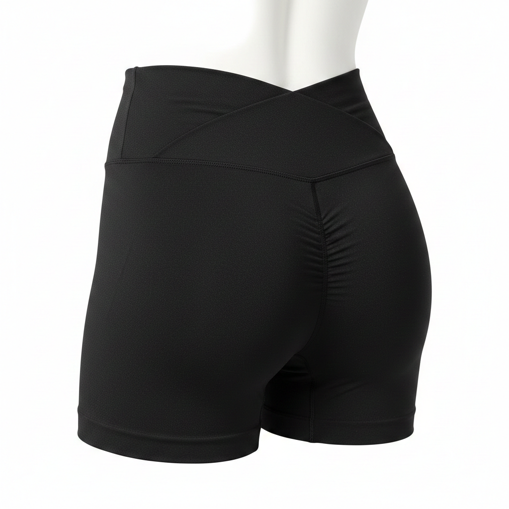 Shorts de Yoga "Scrunch Butt" con Cintura en V - Pantalones Cortos de Fitness Moldeadores y Sin Costuras 